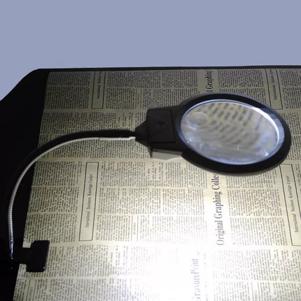 Large Lens Table Desk Magnifier Lamp LED Light Reading Magnifying Glass + Clamp