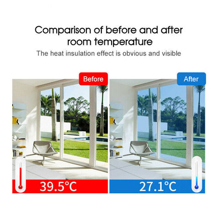 Home Tinting One Way House Window Tint Film Mirror Glass Block Heat/UV Control 80cm x 5m