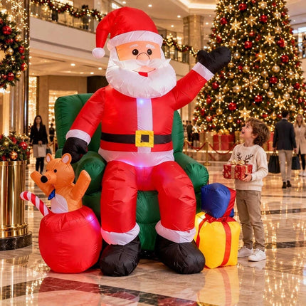 7.5FT Giant Inflatable Santa Claus Christmas Blow Up Outdoor Garden Decoration LED Light