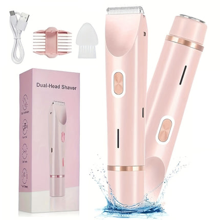 Dual Head Shaver Women, Electric Bikini Trimmer, Wet & Dry Use Hair Removal