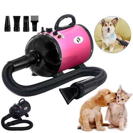 Black 2800W Pet Hair Dryer Dog Grooming Blow Speed Hairdryer Blower Heater Low Noise