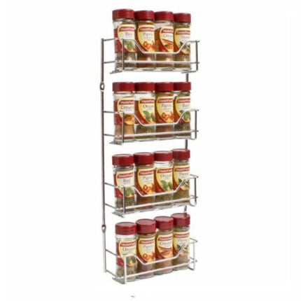 4 Tier Wall Mount Spice Rack - Chrome