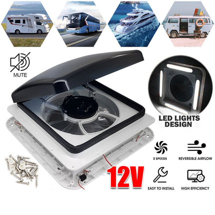 12V RV Roof Vent Fan Van Skylight Van Caravan Motorhome 3 Speed for Camper