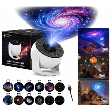 Night Light 13in1 Projector Galaxy Starry Sky LED Star Lamp Rotating Planetarium