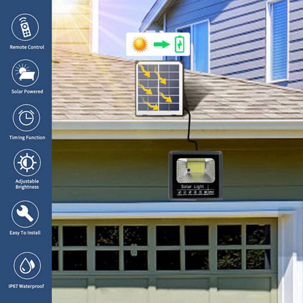 2PK 30000LM Solar Flood Lights Security Wall Yard Street Lamp Path Lamps Outdoor