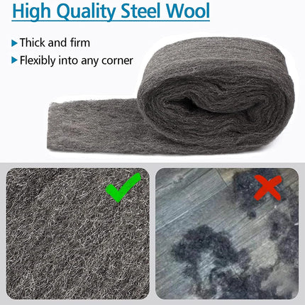 4Pcs Grade Steel Wire Wool 3.3m For Polishing Cleaning Remover Good 7 x 400cm