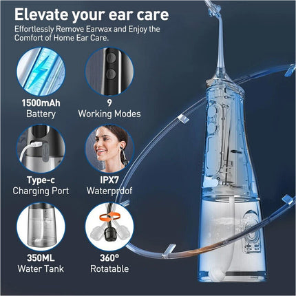 Electric Water-Powered Ear Cleaning Kit Portable Ear Care Tool with Irrigation System