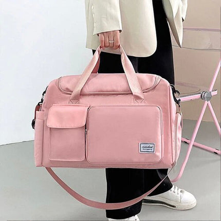 Pink Waterproof Portable Travel Luggage Carry On Shoulder Hand Duffle Bag