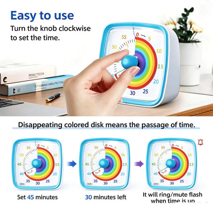60 Minutes Visual Analog Timer Countdown Clock Times Management  Adult Tools