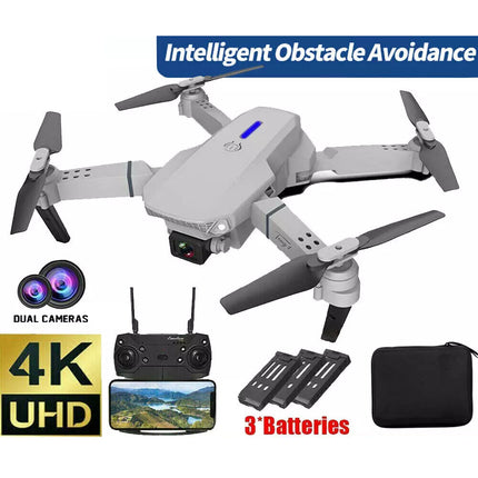 RC Drone with Dual Camera 4K HD WiFi FPV Drone Quadcopter with 3 Batteries