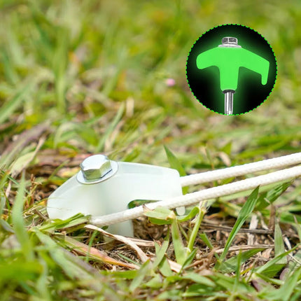 15x Heavy Duty Steel Hex Screw in Camping Tent Pegs Glow in The Dark Head + Box