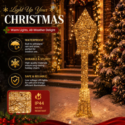 150cm LED Christmas Floor Lamp, Warm White Light Holiday Decoration Freestanding Indoor Outdoor Xmas Decor