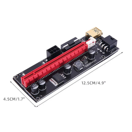 6X PCI-E Riser Pcle 1x to 16x USB 3.0 GPU Adapter Card For Bitcoin Mining Window