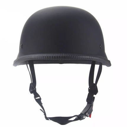 Motorcycle Cruiser Helmet Half Face German Helmet Motorcycle Helmet Bright Black （XL）
