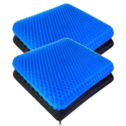 2Pcs Honeycomb Gel Seat Cushion Double Layer Thick Sitting Chair Pad Pain Relief Soft