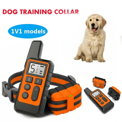 Anti-Bark Electric Shock Pet Dog Training E-Collar Obedience Remote Control Orange