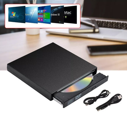 Portable Slim USB 2.0 External DVD Drive Reader Disc For Windows Laptop Burner