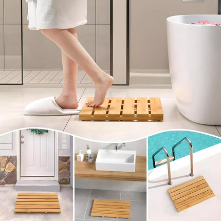 Clevinger Bamboo Bath Duck Board,Shower Mat,Bathroom Mat 53 x 35.5 x 2.5 cm
