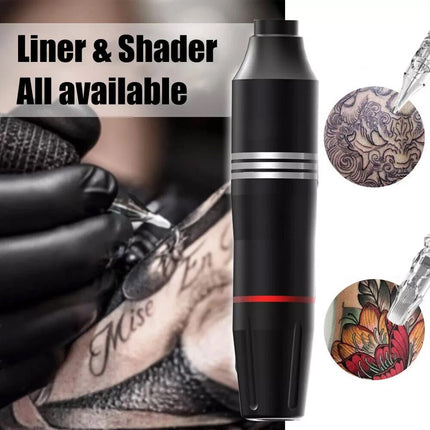 Wireless Tattoo Gun Kit Complete Rotary Pen Machine With Power Supply Ink Needle