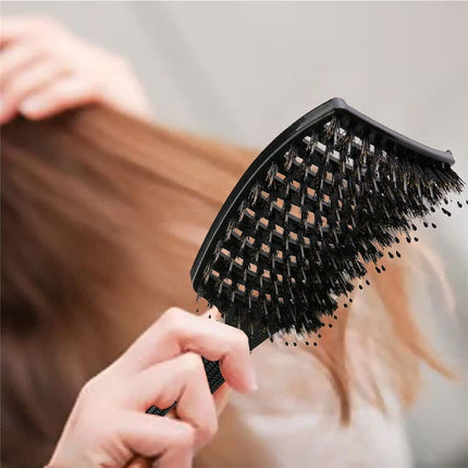 Women Detangling Nylon Bristle Brush Detangle Hairbrush Head Scalp Massage Comb Gold