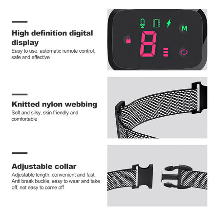 Dog Bark Collar-Compact Anti Barking Remote Stop Training sound-vibrate-shock
