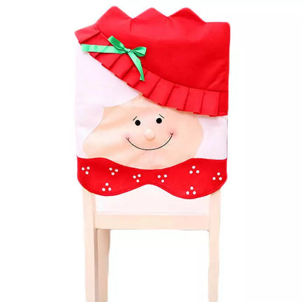 6x Christmas Cute Lady Santa Hat Chair Covers Dinner Home Décor Ornaments Gift