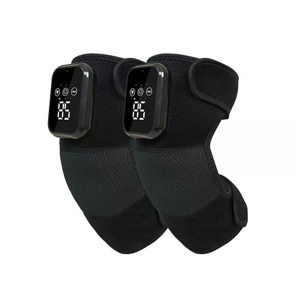2 X Knee Massager Heated Knee Brace Wrap Pain Relief Heated Knee Pad Stress Relief Black