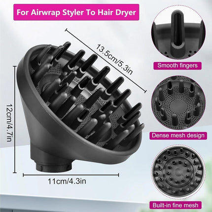Upgraded Diffuser for Dyson Airwrap Attachments Diffuser Nozzle Converting Tool Grey