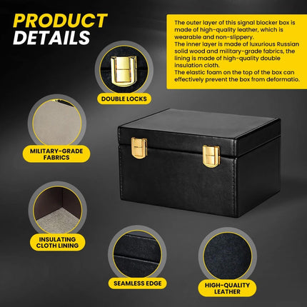 Anti-Theft Faraday Box With 3 Bags For Car Key Fob Signal  Universal Fit