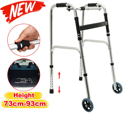 Folding Walker Medical Walking Aid Frame Height Adjustable Lightweight Outdoor