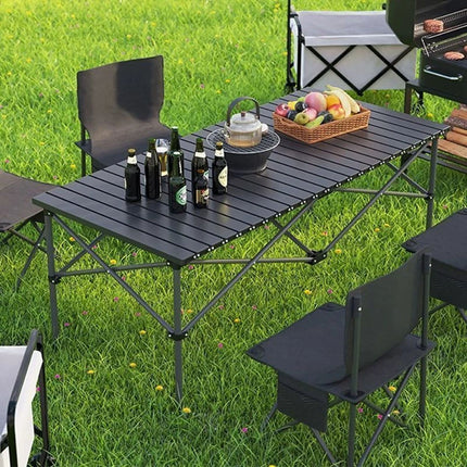 Aluminium Roll Up Portable Picnic Outdoor Foldable Desk BBQ Camping Table