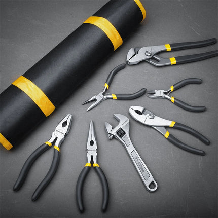 10Pcs Hand Tool Set Pliers Set w/ Storage Pouch for Home Maintenance