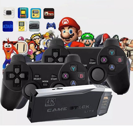 Retro 4K HDMI Game Stick Console Plug Play 35000+ Games 2 Wireless Controllers