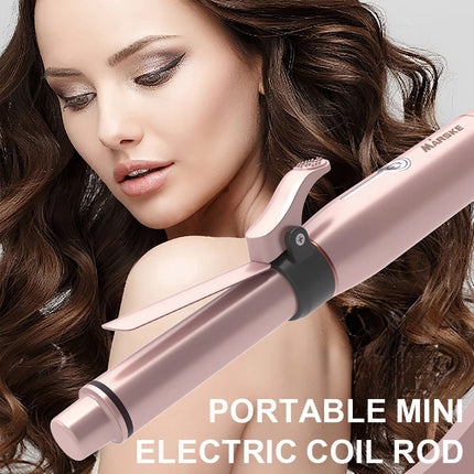 Portable Curling Wand, Mini Cordless Curling Iron USB Rechargeable Ceramic Hair