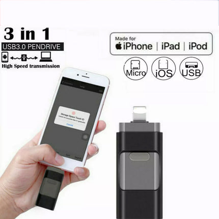 256GB USB i-Flash Drive Memory Photo Stick For iPhone iPad Laptop Pendrive