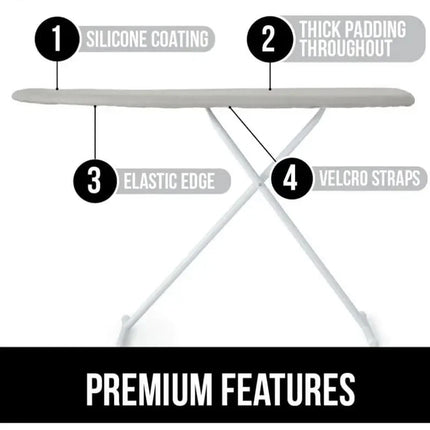 Ultra Thick Ironing Board Cover Heat Retaining Felt Iron Easy Fitted Clevinger Grey