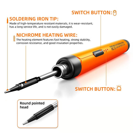 Electric Soldering Iron Kit Auto Sleep 3-Speed Temperature for Precision Repair Black