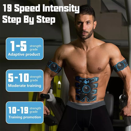 EMS Muscle Stimulator Rechargeable Abs Trainer Abdominal Toner Electronic Belts