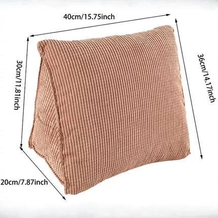 Headboard Pillow Wedge Reading Pillow Corduroy Backrest Reading Rest Pillow Gift Light Coffee