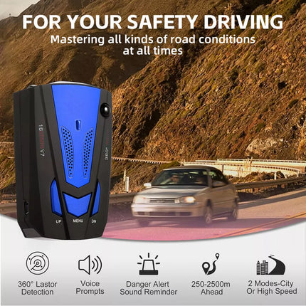 360° Car Speed Laser Radar Detectors GPS Camera Voice Alert Anti Police Warning