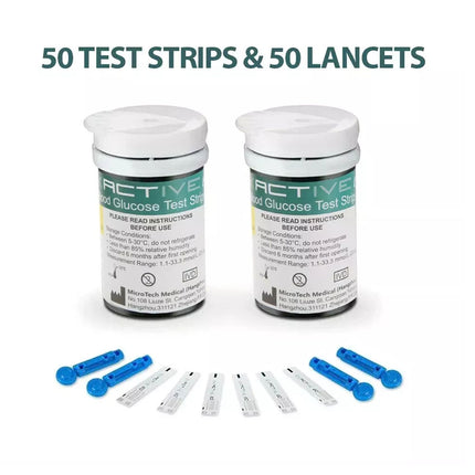 Blood Glucose Monitor Diabetes Testing Kit Blood Sugar Tester With 50 Test Strip