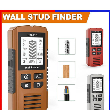 HW-710 Multi-Functional Stud Finder Wall Scanner AC Cable Wires Depth Tracker Red