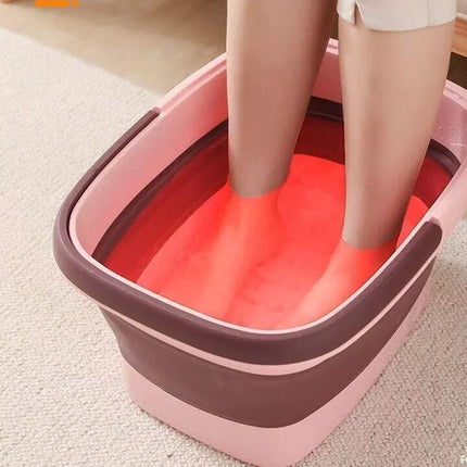 Folding Foot Spa Pedicure Bath Massage Tub Bucket Feet Basin Therapy Luxury Blue