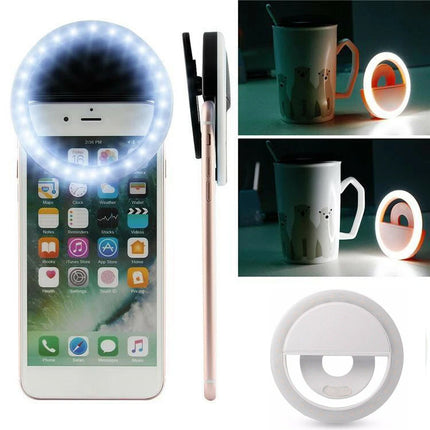 Clip on Selfie LED Flash Fill Light Camera Portable Rechargeable Ring