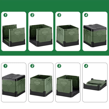 Portable Toilet Folding Outdoor Camping Toilet 20L Hygienic Travel Green