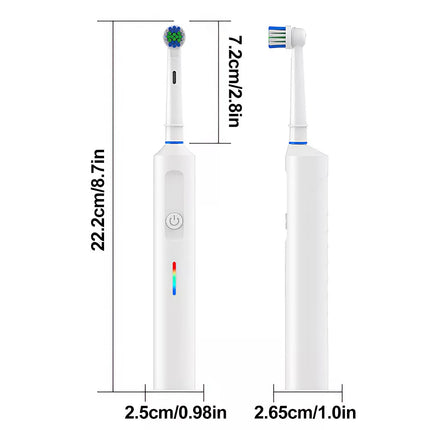 Vitality Precision Clean Rechargeable Electric Toothbrush Timer Travel White