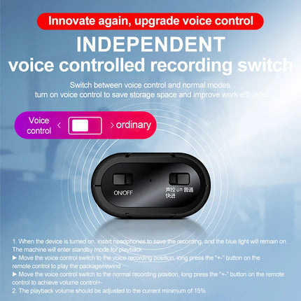 500 hrs HD recording Mini voice activated recorder listening device 64 GB record