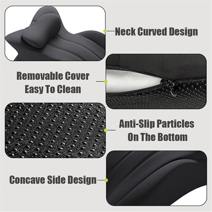 Butt Cushion for Long Sitting Couples Discreet Wedge Pillow Memory Foam Pillow (Black)
