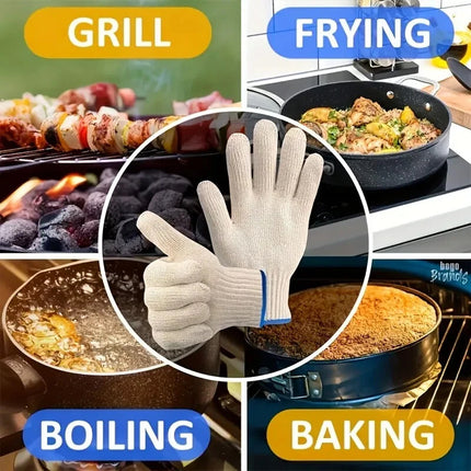 Cotton BBQ Oven Gloves Extreme Heat Resistant Baking Pot Holder Cooking Mitts