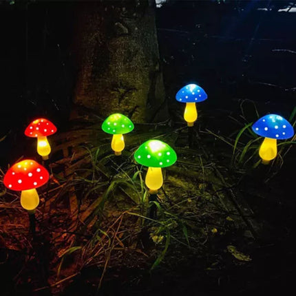 Solar Mushroom Lights LED Fairy String Light Outdoor Garden Path Xmas Decor Lamp